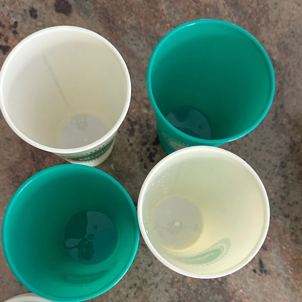 Teal Reusable Cups Set of 4 NWOT
